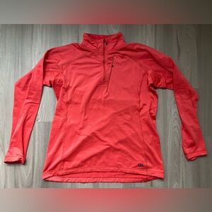 Outdoor Research Pullover Womens XL Orange Vigor 1/4 Zip Waffle Fleece